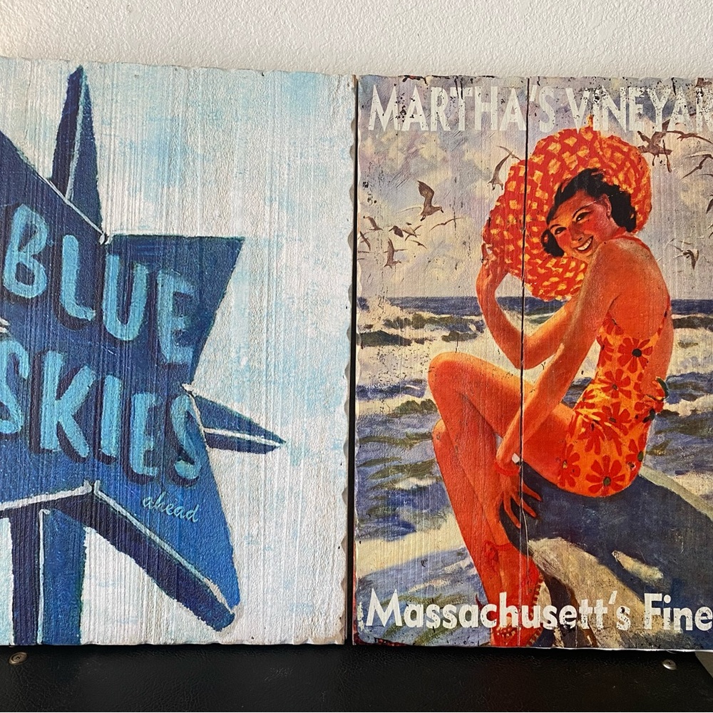 Art Pictures Beach Nautical Shabby Chic Martha’s Vineyard Cottage 50’s Wood